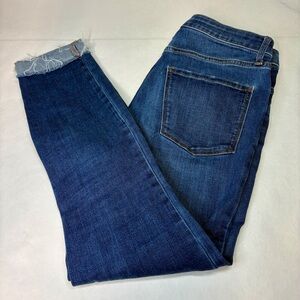 Lauren Conrad High Rise Skinny Crop Jeans with Raw Hem & Button Fly 73277